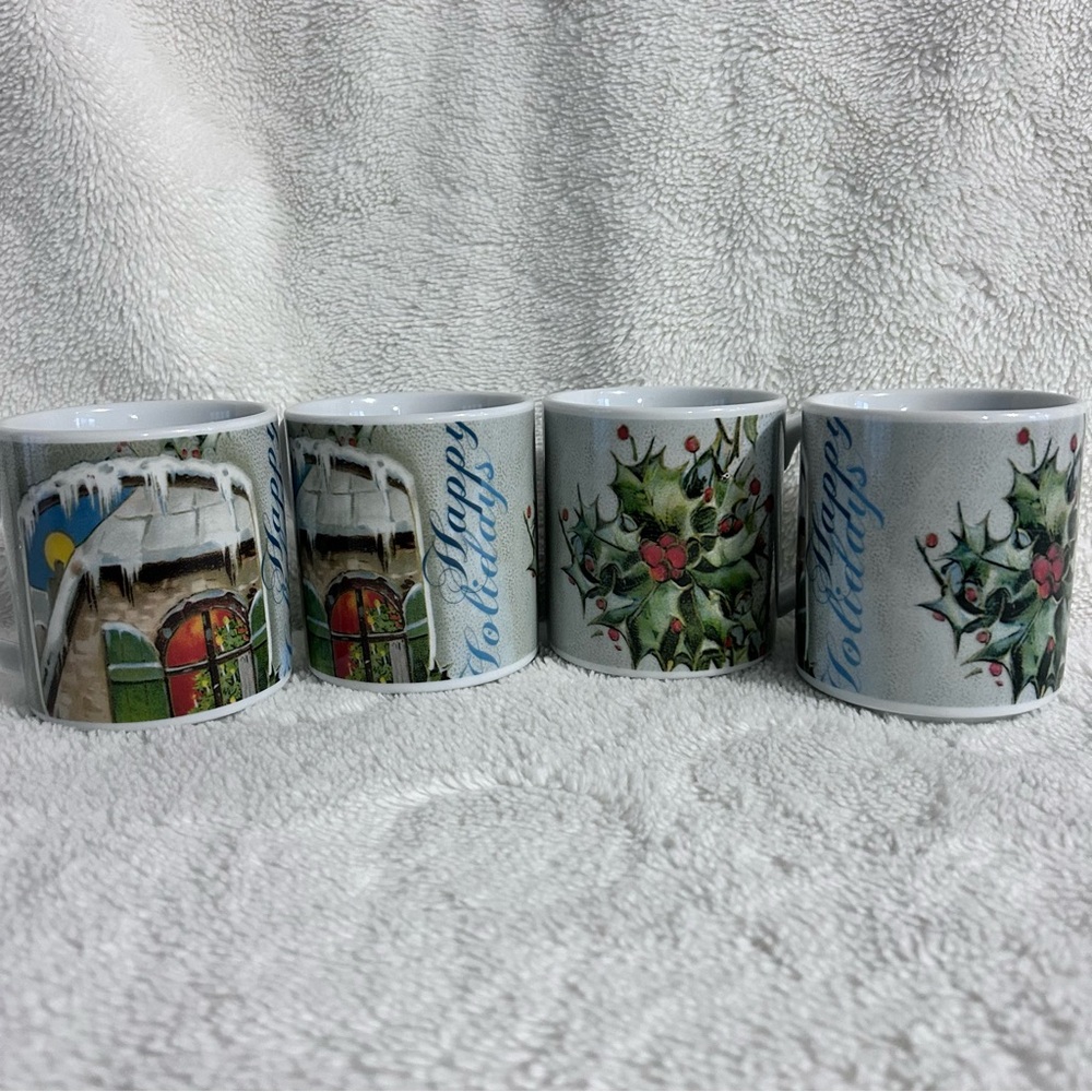 NEW Potterybarn Christmas Mugs Set of 4